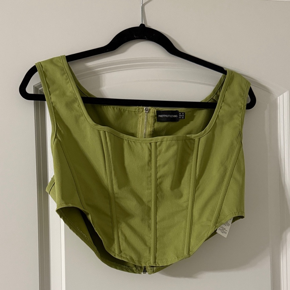 PrettyLittleThing Sage Green top